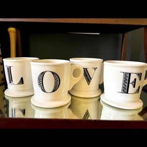 Anthropologie Initial Mugs L-O-V-E